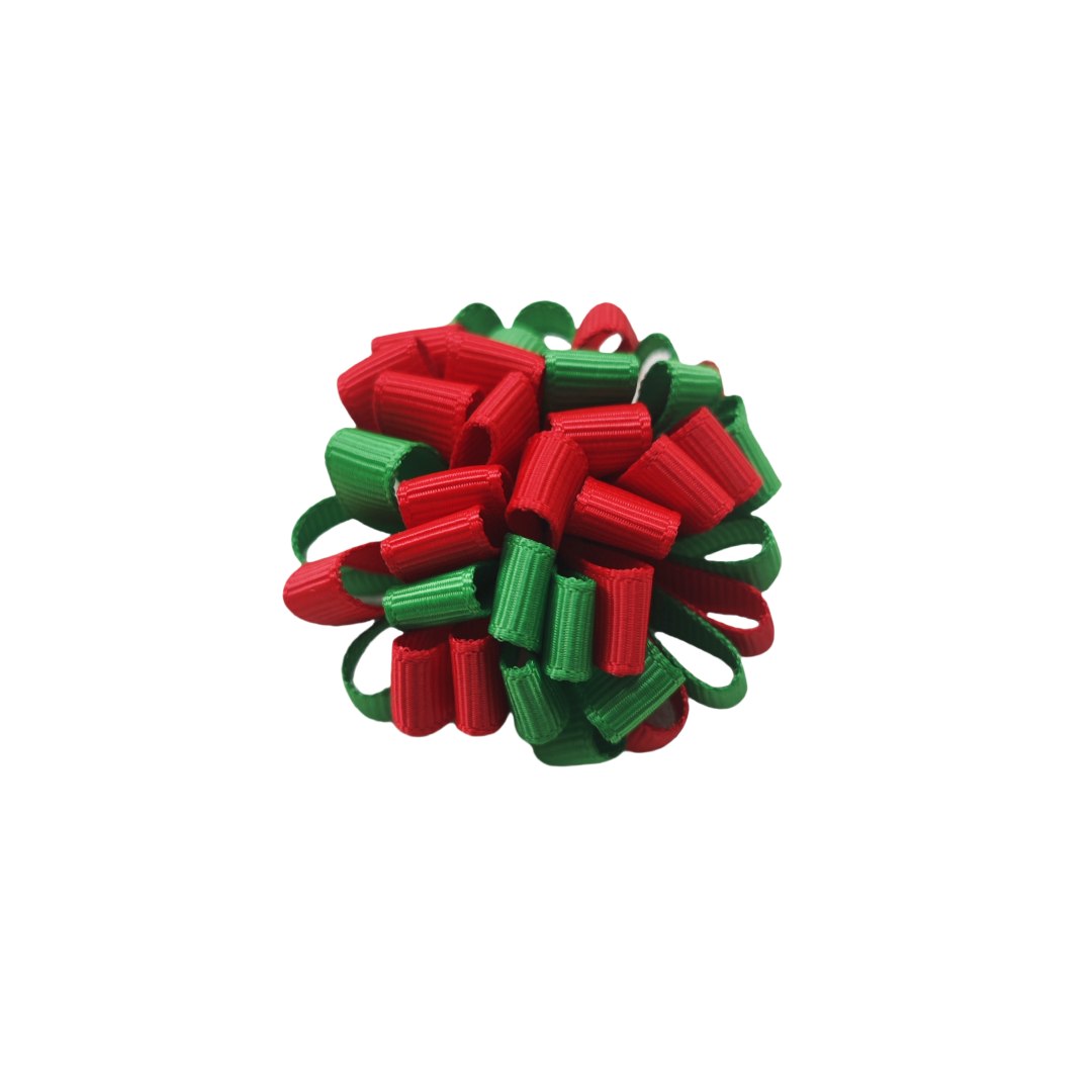 Christmas 2 Inch Loopy Round Ball Bow Clip Bowknot Xmas Accessories Kids Girls Baby Elastic Hair Bands Bobbles Headband Headwear Boutique Top Tiaras 5