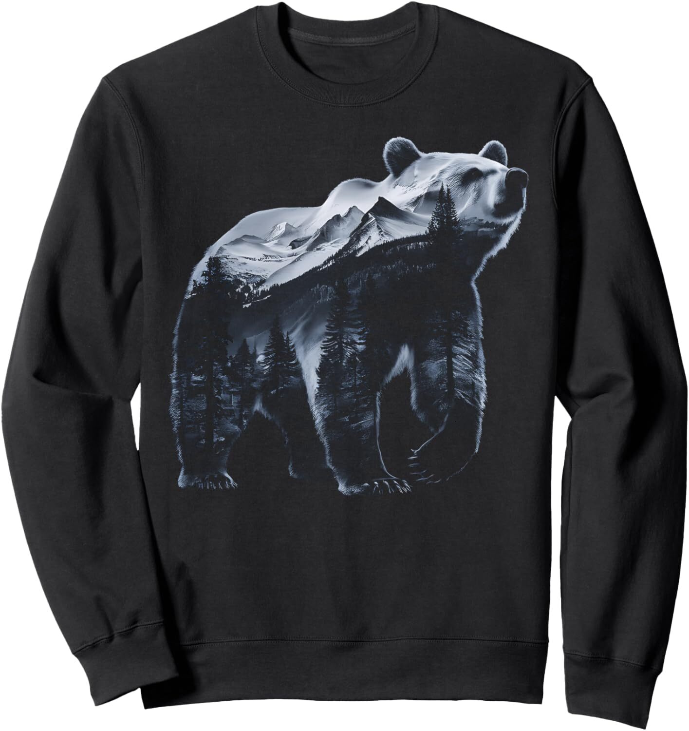 Long Sleeve Shirts for Men sweatshirt Mountain Wildlife Grizzly Bear Forest Nature Lover Graphic Sweatshirt T shirt Tee Streetwear Casual tops clothes
