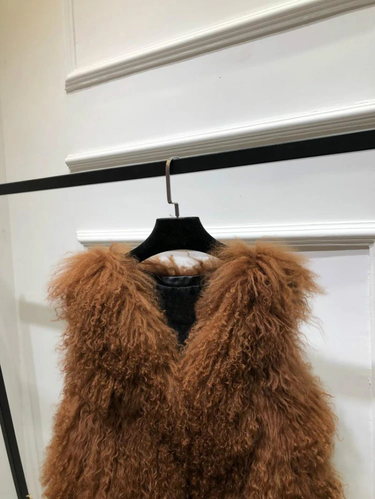 Natural Multi Colors Short Vest 100% Real Genuine Mogolia Sheep Fur Coat Drop Pure Gilet ksr855 241115