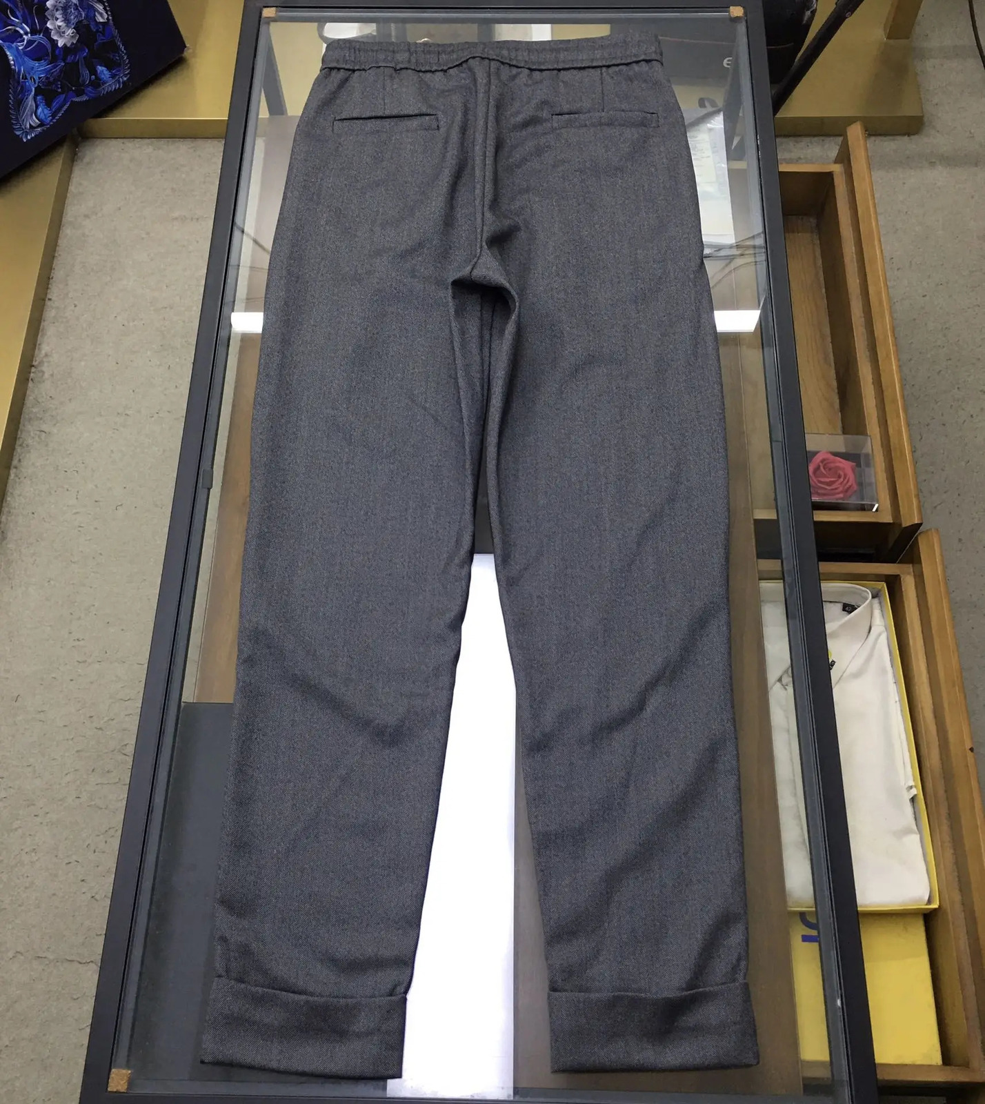 In the springsummer of BC smallest fashionable woolen rolled leg casual pants mens mid waist highquality style 241115