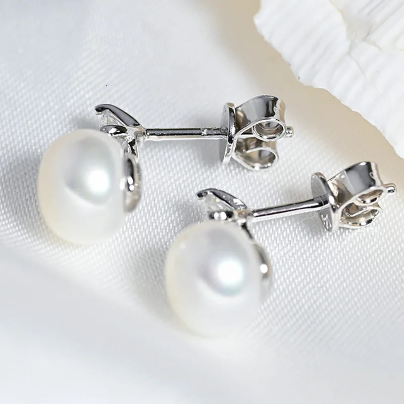 D Color Pearl Jewelry Set for Women 4mm Diamond Pendant Necklace Earrings Wedding Anniversary Gift 241115