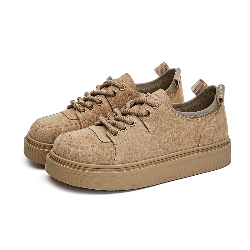 AIYUQI 2024 New Women's Sneakers Shoes Flat-soled Work Shoes Women Lace-up Retro Thick-soled Student Shoes for Female