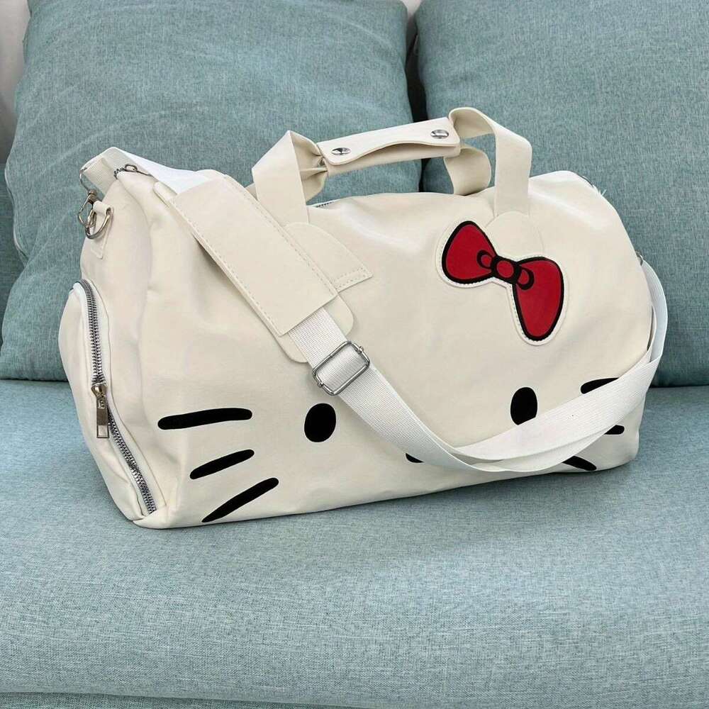1pc Licensed Cartoon Large Tote Bag - Cute Bow Design, PU Shoulder Crossbody Straps, Spacious Interior, Perfect Gym, Travel, and Daily Use, Ideal Gift