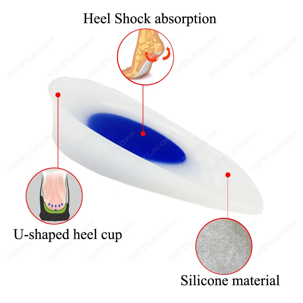Silicone Insoles For Heel Protector Inserts Heel Spur Pads For Relief Plantar Fasciitis Heel Pain Reduce Pressure 240329