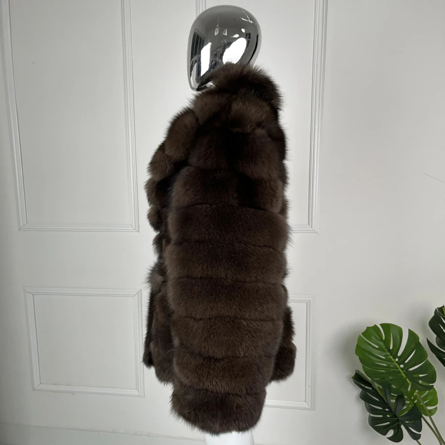 A real fox fur coat a natural fur coat suitable for s winter Coats for women warm high-quality ious real fur leather jacket 241115