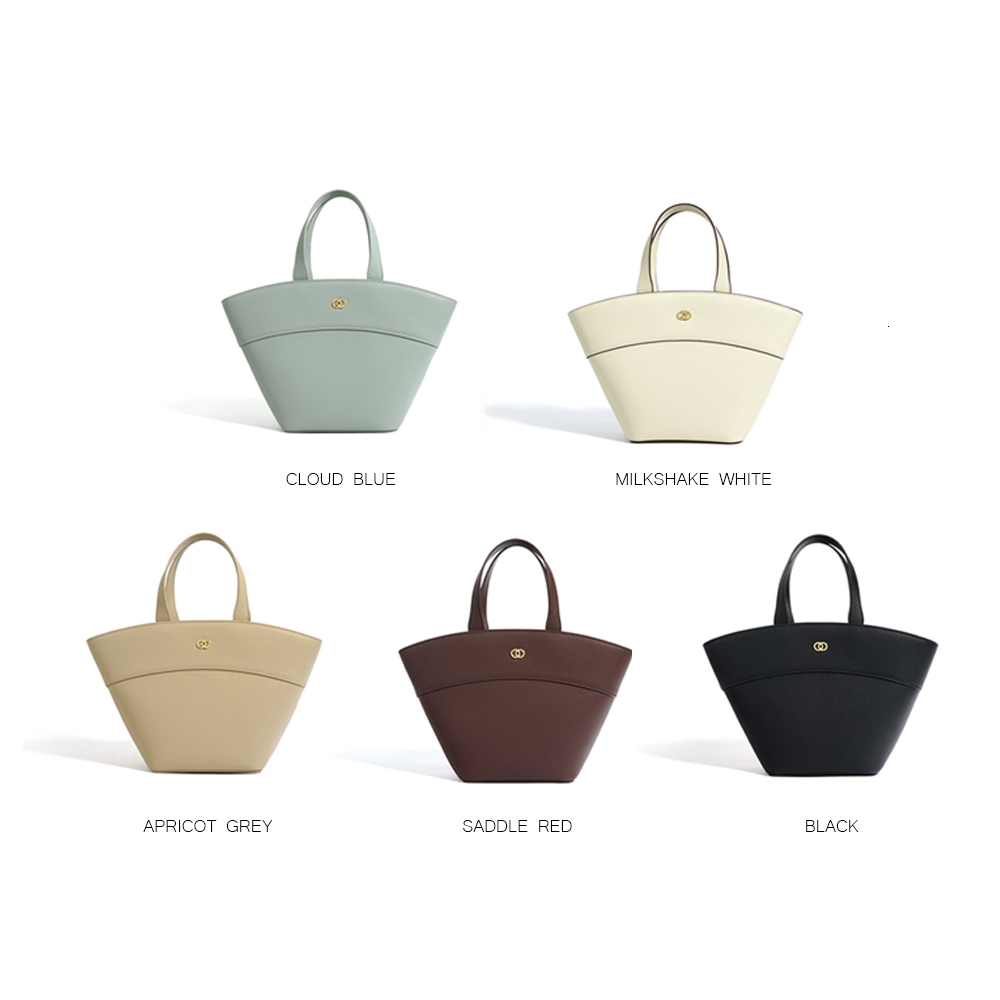 Niche Design Women Genuine Leather Basket Ladies Hand Bag With Compartment Classic Fashion Purse And Handbag dddmymoon