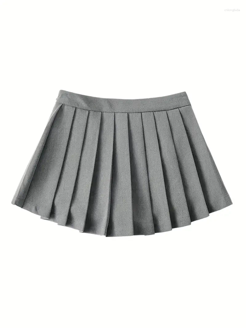 Skirts 2024 Summer Solid Pleated Mini Skirt Y2K Cute For Spring Womens Clothing
