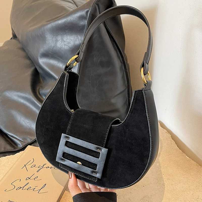 Single-shoulder bag Burgundy High-end Underarm Bag 2024 Autumn/Winter Wens Matte Suede PU Splicing Elegant Crossbody Bags Texture Handbag Z241115