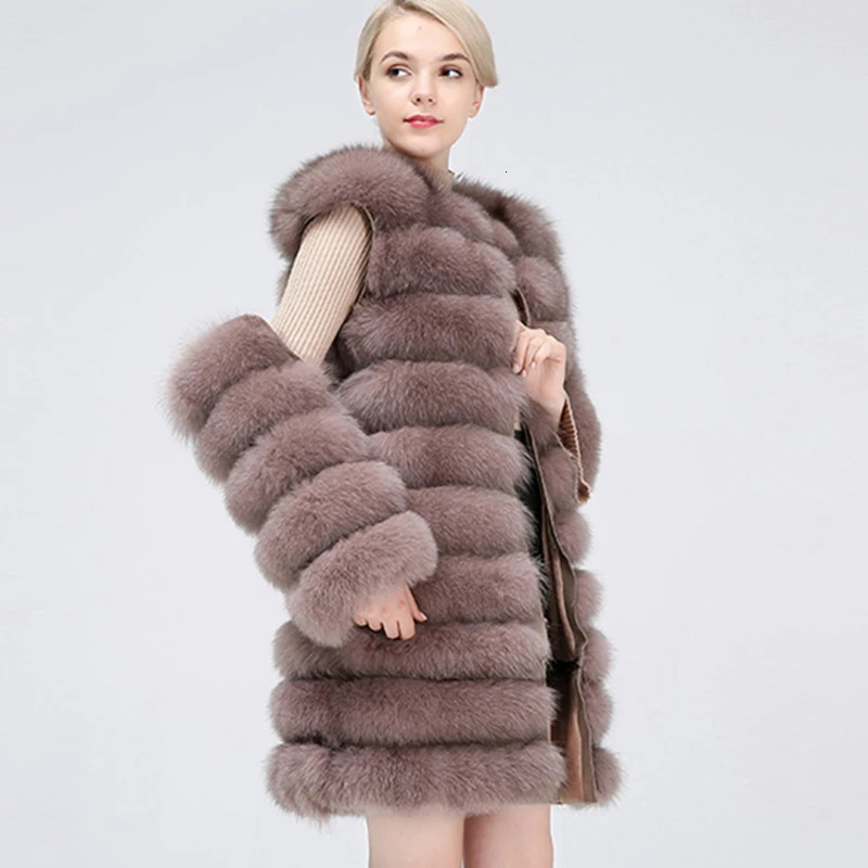 Natural Fur Coat Women Real Long Style Womens Coats Winter Jacket Detachable 241115