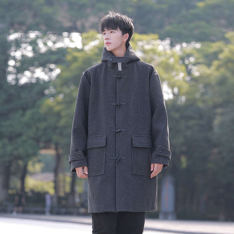 2025 Autumn And Winter Trend Versatile Casual Cool Loose Windbreaker Medium Long Woolen Coat For Men