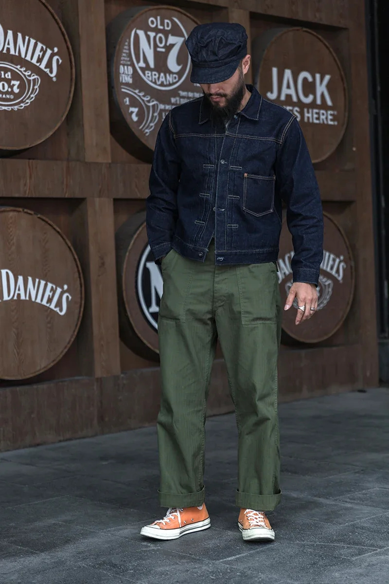 Bronson 1947 Model 838A OD7 Fatigue Utility Pants Mens HBT OG107 Baker Trouser 241115