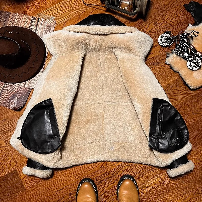CC store is the . Mens high-quality 100% genuine leather jacket. Classic B3 winter warm thick leather coat. Natural sheepskin coat with wool. thick 24