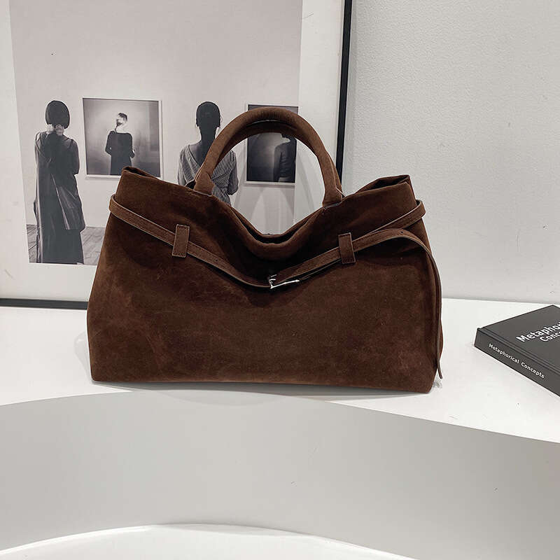 New Retro Frosted Suede Handbag, Fashionable Large Capacity Commuting Shoulder Bag, Women's Underarm Tote Bag