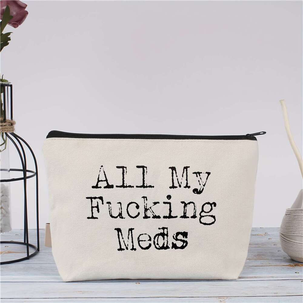 Zocigifts Compact Travel Pill Organizer - Unisex Canvas Medication Bag, Perfect For First Aid & Cosmetics, Ideal Health Gift