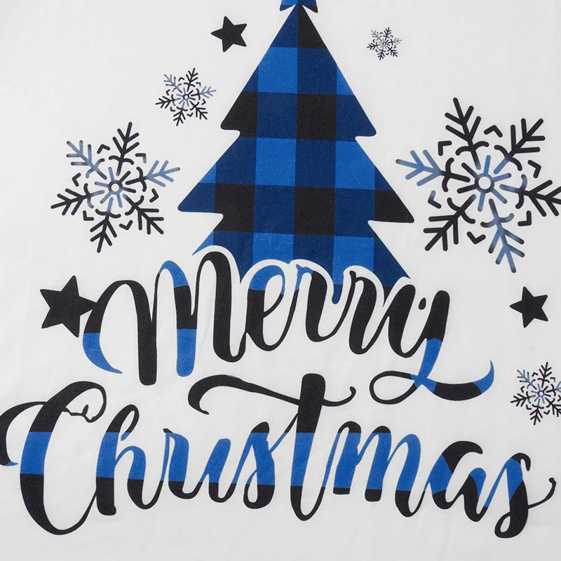 Christmas Family Matching Pajamas Sets Christmas PJs Letter Print Top and Plaid Pants Jammies Sleepwear 241114