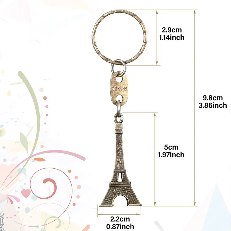 50 Paris Eiffel Tower shaped keychains Novelty Gadget Trinket Souvenir Christmas gift keychains 241115