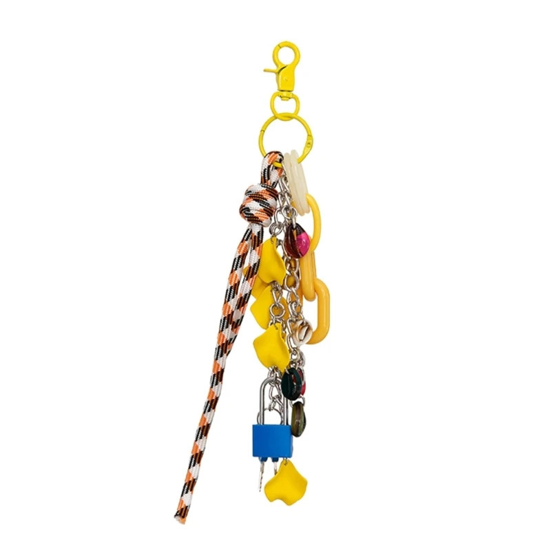 Fashionable hard nylon rope fashionable bag charm and keychain version key holder accessories suitable for daily use by men and women 241114