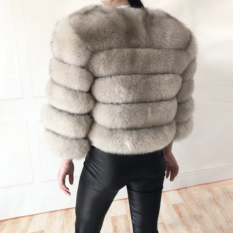 2024 style real fur coat 100 natural fur jacket female winter warm leather fox fur coat high quality fur vest 241115