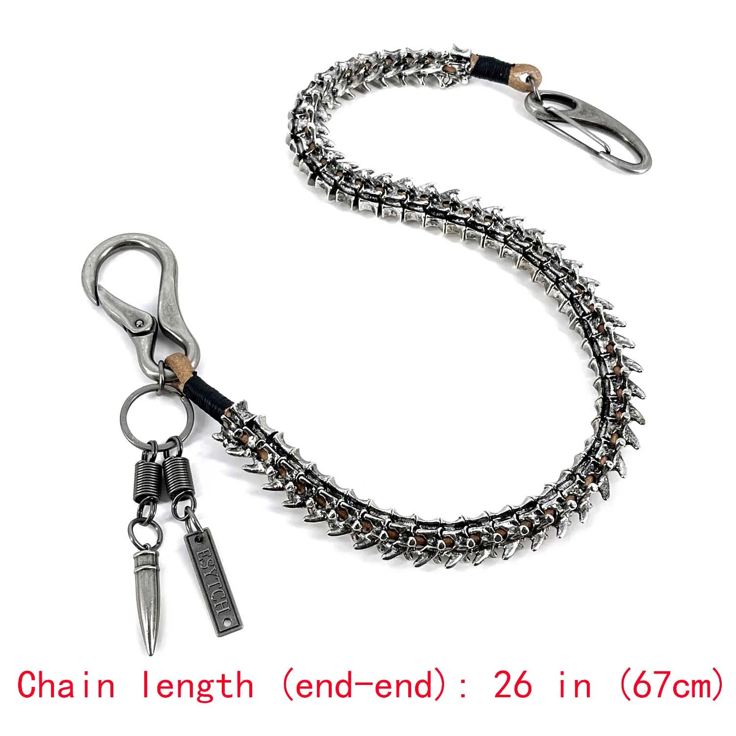 Sturdy punk rocker arm bicycle jeans pants chain stud keychain mens wallet chain 241115