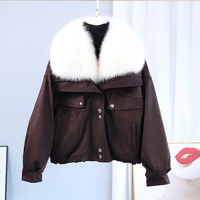 2024 Winter Puffer Jacket Women Short Real Fur Leisure Time Warm 90 White Duck Down Coat Female Parkas Waterproof 241115