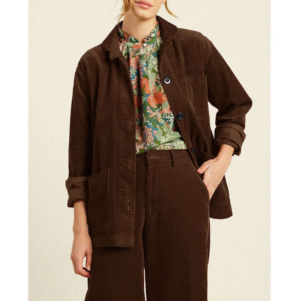 AutumnWinter Corduroy Set Two Piece Simple Business Womens Trouser Elegant Clothing 241115