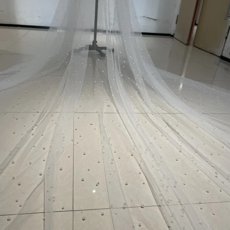 350cm long pearl wedding veil 300cm wide 1T bridal veil bridal veil party veil customization 241115