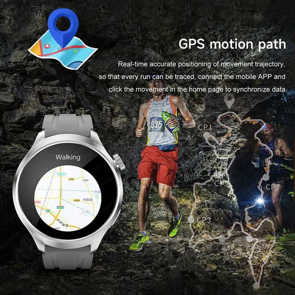 2024 New Outdoor Sports Smart Watch for Men AMOLED Sn NFC GPS Cpass Rate Waterproof Call Smart Watch Y241114