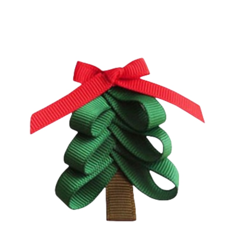 Girls Baby Christmas Tree Hair Clip Accessories Kids Children's 2 Inch Bows Flower Headband Renda Bowknot Hairpin Xmas Barrettes Headwear 10PCS H