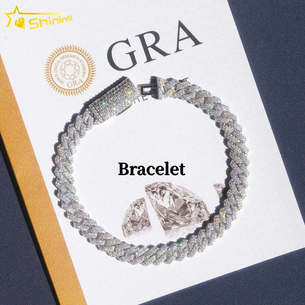 Wholesale Stock 10k 14k Real Solid Gold Plated Moissanite Diamond Original Cuban Link Chain Necklace Fine Jewelry 8mm