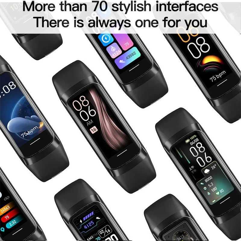 New Amoled Smart Band Pro Mens Wen Pedeter Sports Fitness Tracker Price Waterproof Smart Band Suitable for Xiaomi Phone Y241114