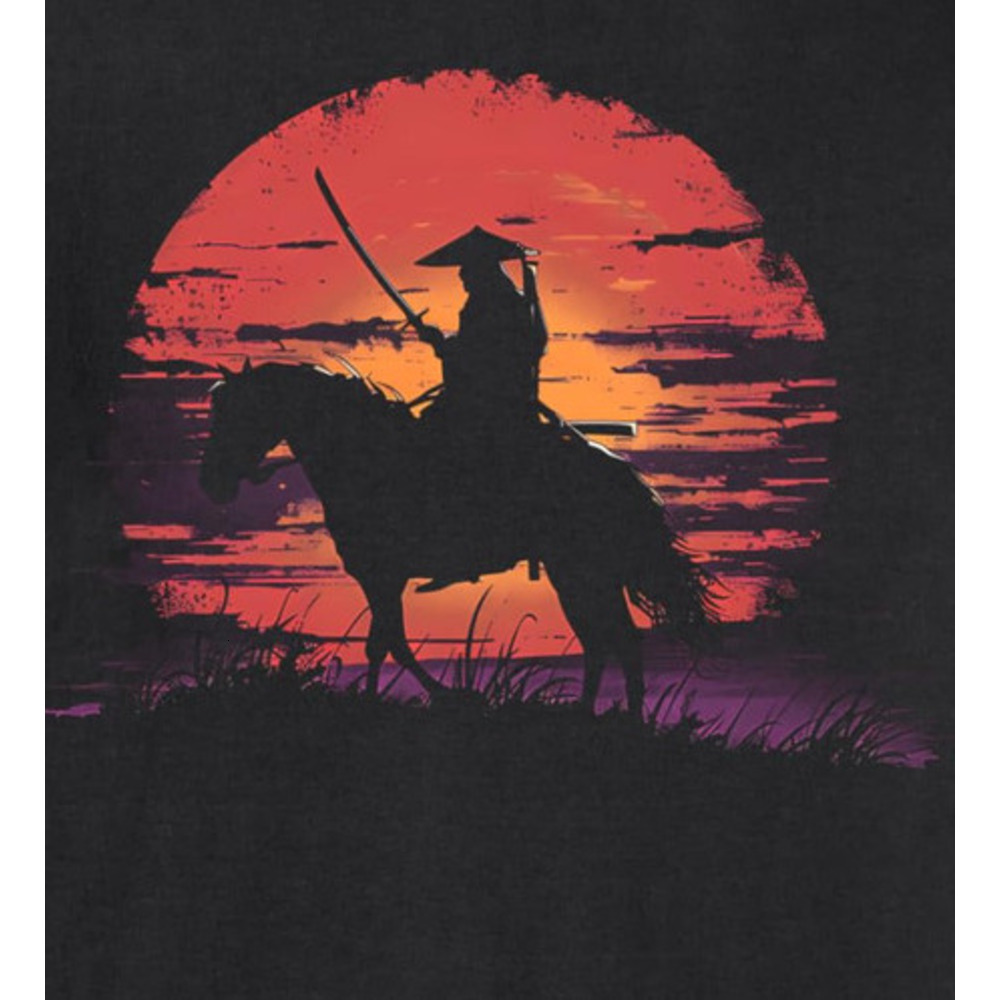 Long Sleeve Shirts for Men sweatshirt Samurai Horse Japan Sunset Warrior Art Silhouette Graphic Sweatshirt T shirt Tee Streetwear Casual tops clothes