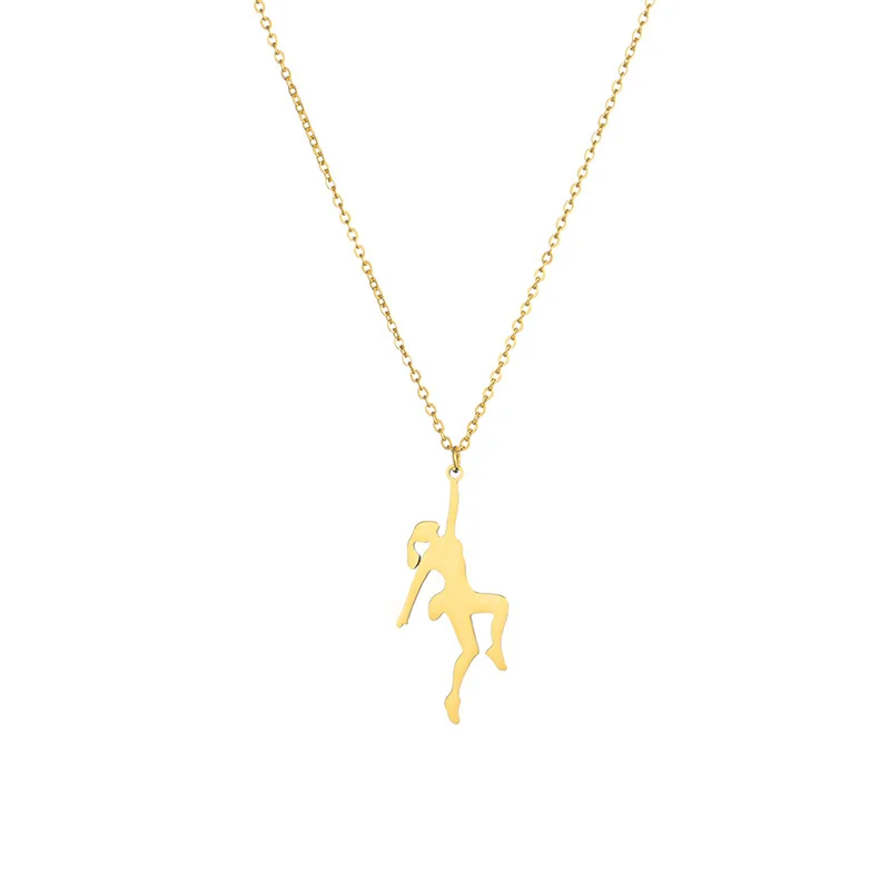 10PCS Goddess Of Rock Climbing Mountain Girl Necklace Stainless Steel Boy Hero Climber Humanoid Pendant Clavicle Choker for Hiking Outdoor Travel Extr
