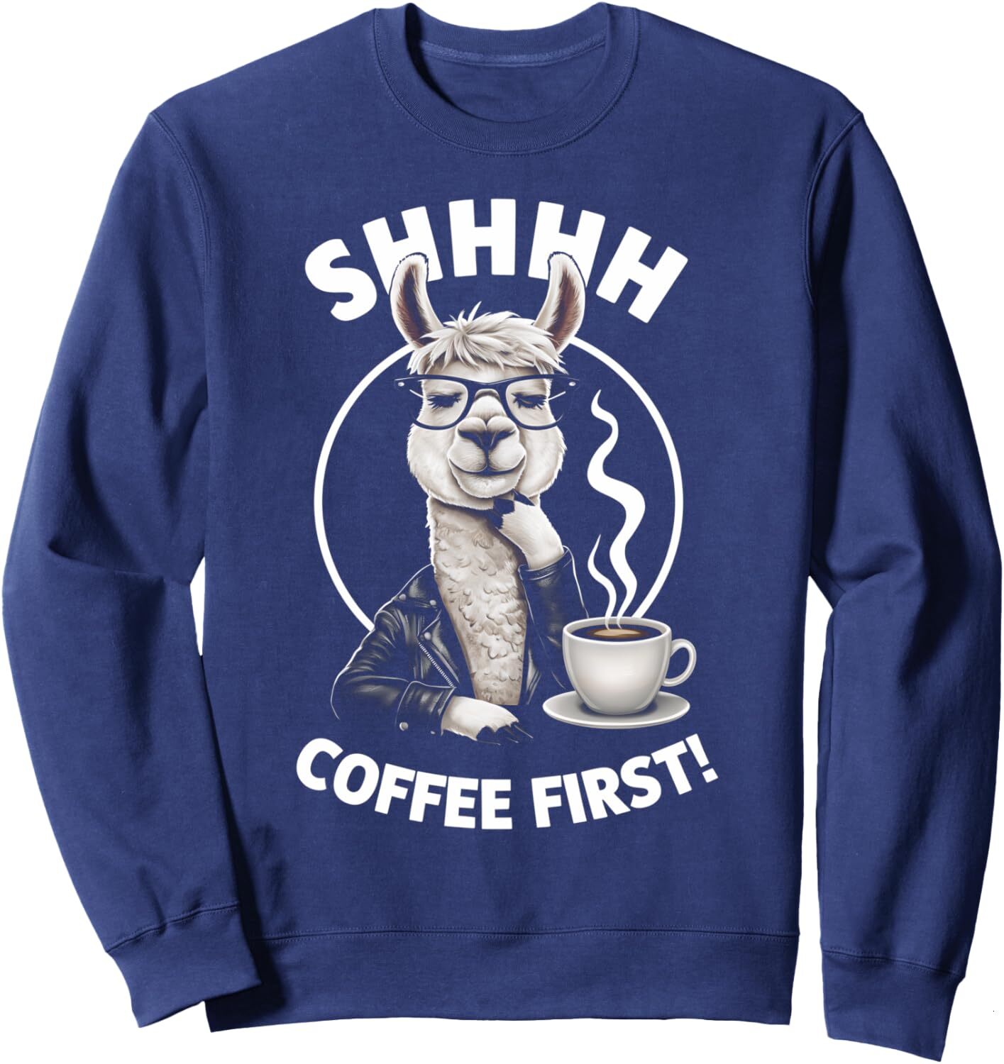 Long Sleeve Shirts for Men sweatshirt Llama Coffee Lover Apparel Funny Llama Drinking Coffee Sweatshirt T shirt Tee Streetwear Casual tops clothes