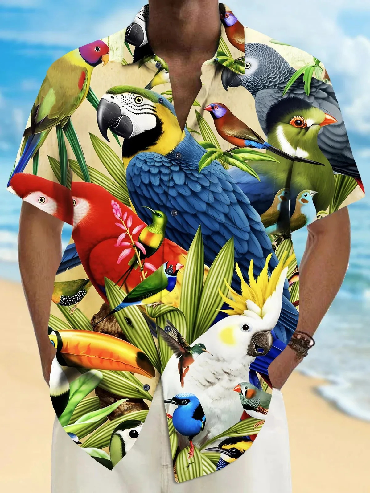 Summer Mens Hawaiian Shirts 3D Printed Colorful Button Up Art Short Sleeve Tee Tops Fashion Beach Shirt Vacation Daily 240415
