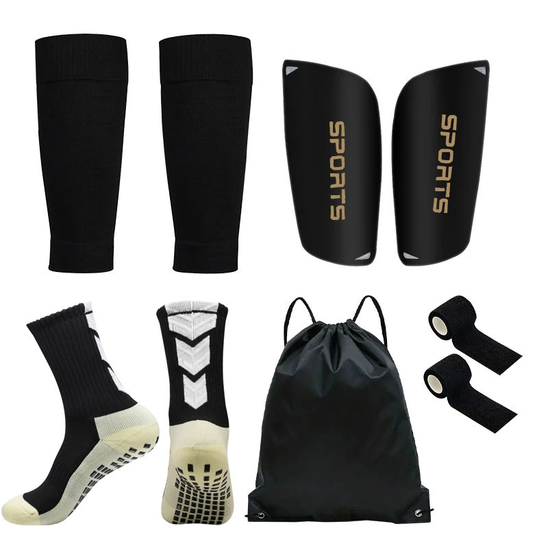 5PCS Set Drawstring Ball bag Football Sock Men Women Leg Guards Shin Pad for Sports Training Cover Grip Soccer Socks Bandage 241114