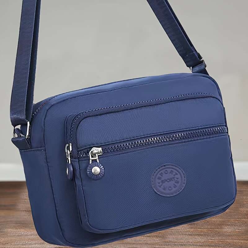 Ladies' fashionable lightweight nylon crossbody - multifunctional shoulder bag with zipper closure