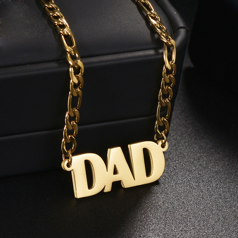 DIY Custom Letters Name Pendant Stainless Steel Men Women Couple Choker Necklace