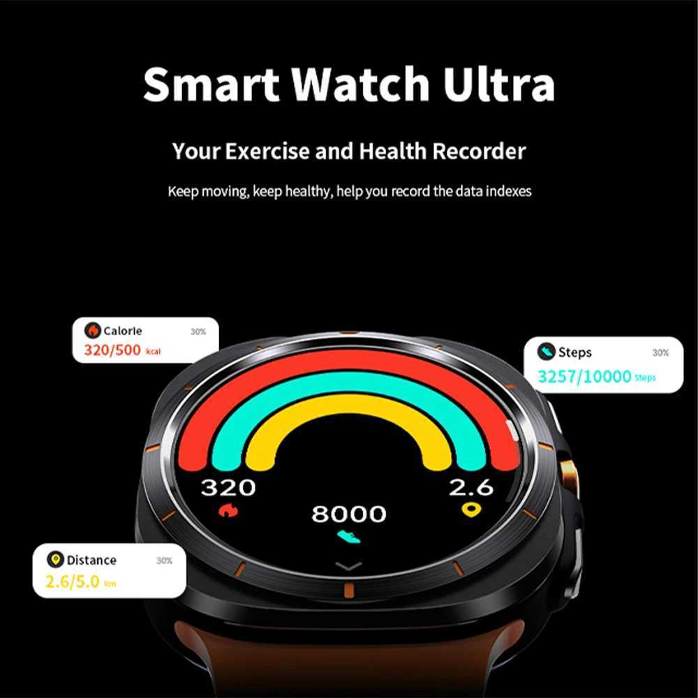 2024 New Mtifunction Galaxy 7 tra AMOLED Sn Mti Function Sports Fiess Tracker Healthy Mens Smart Watch Y241114