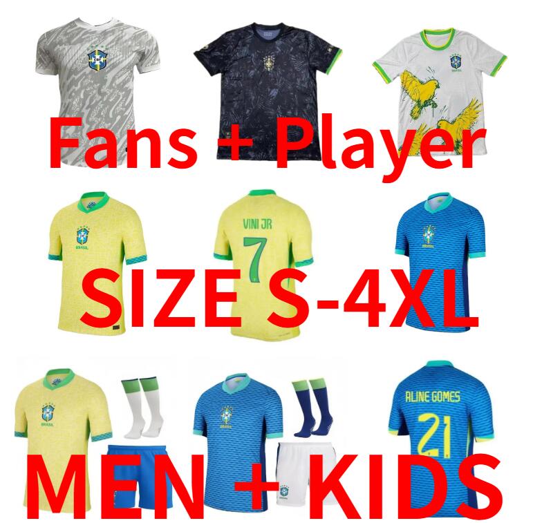2024 2025 bRAZIL soccer jerseyS Player version WOMAN ENDRICK RAPHINHA RICHARLISON Camiseta de futbol 24 25 NEYMAR JR VINI JR G.JESUS CASEMIRO football shirts MEN KIDS