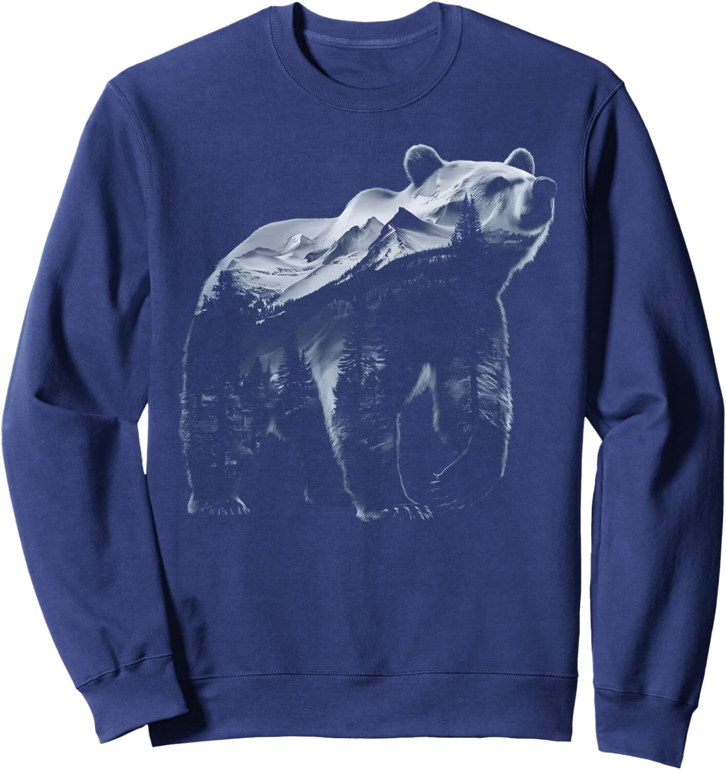 Long Sleeve Shirts for Men sweatshirt Mountain Wildlife Grizzly Bear Forest Nature Lover Graphic Sweatshirt T shirt Tee Streetwear Casual tops clothes