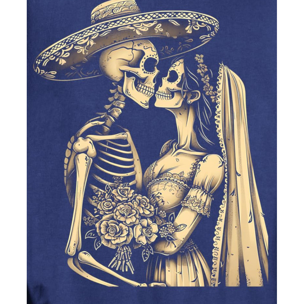 Long Sleeve Shirts for Men sweatshirt Dia De Muertos Sugar Skull Couple Skeleton Bride Wedding Sweatshirt T shirt Tee Streetwear Casual tops clothes f