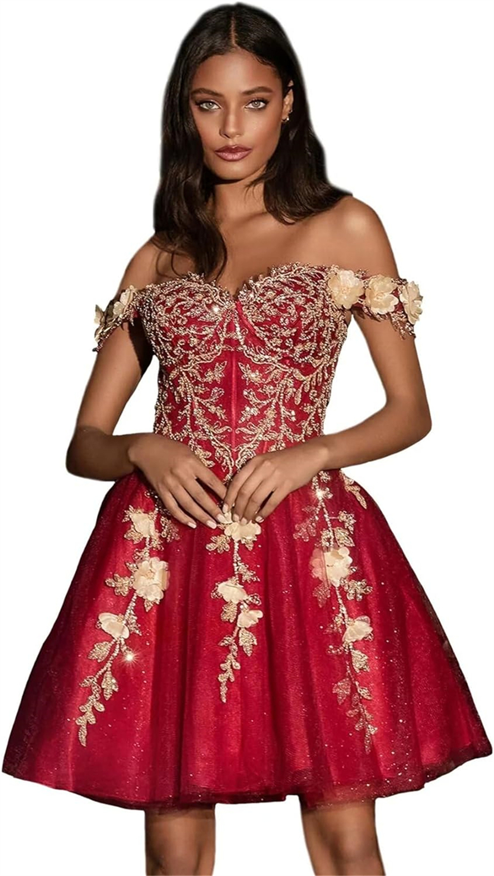 Short Homecoming Dresses Off-Shoulder Appliques Lace-up Sweetheart Tulle Ball Gown Plus Size Cocktail Formal Occasion Cocktail Prom Party Graudation G