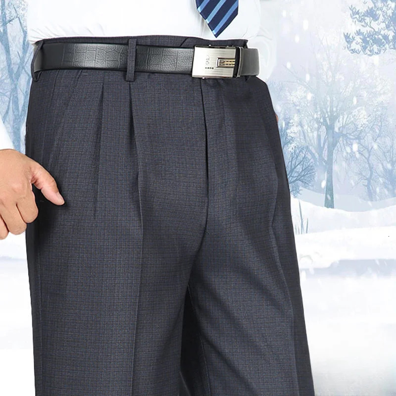 Mens pants wash and wear elastic formal fit mens dress plus size straight black suit business office uniform A151 241115