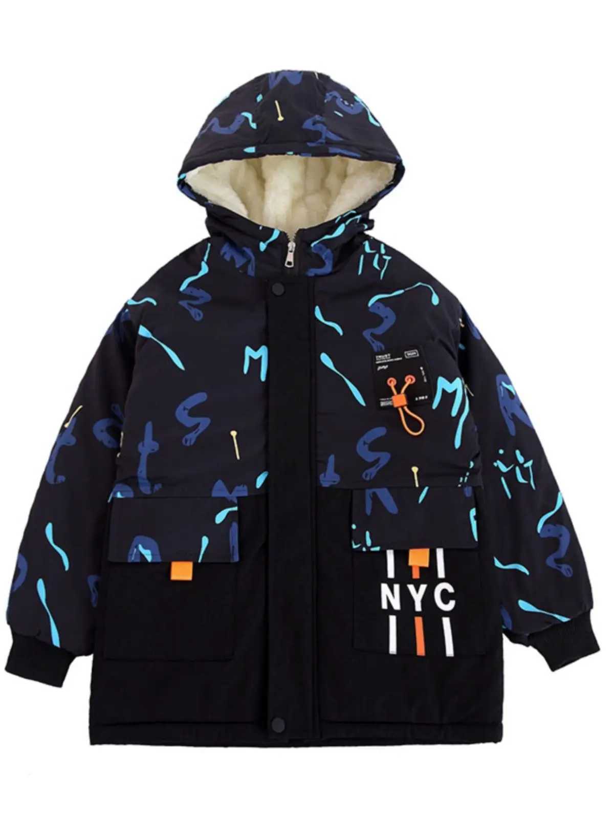 5 6 8 10 12 Year Youth Boys Jacket Autumn Thick Warm Childrens Jacket Fashion Zipper Hooded Boys Jacket New Childrens Clothing X241115