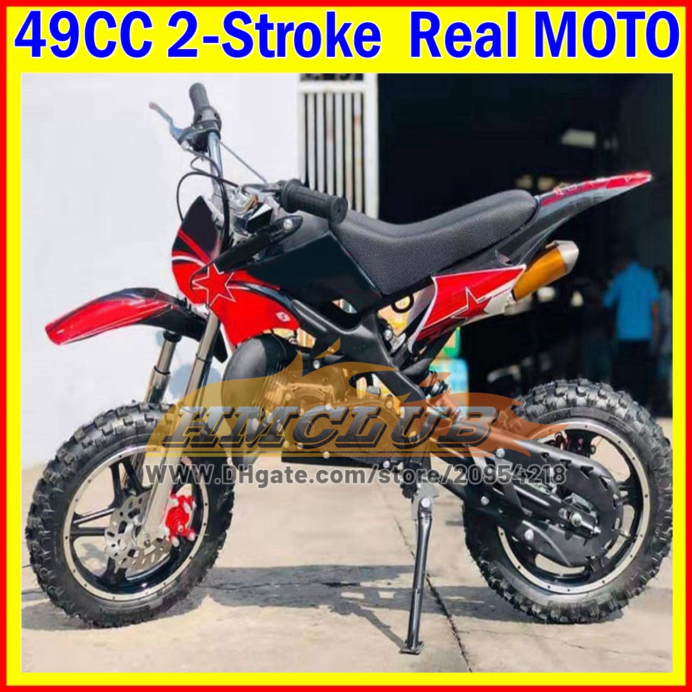 16Colors Real Dirt Bike Mini Motorbike Small Buggy 49CC 2-Stroke Scooter Superbike Moto Bikes Gasoline Adult Child Off-road Vehicle Motorcycle Boy Gir