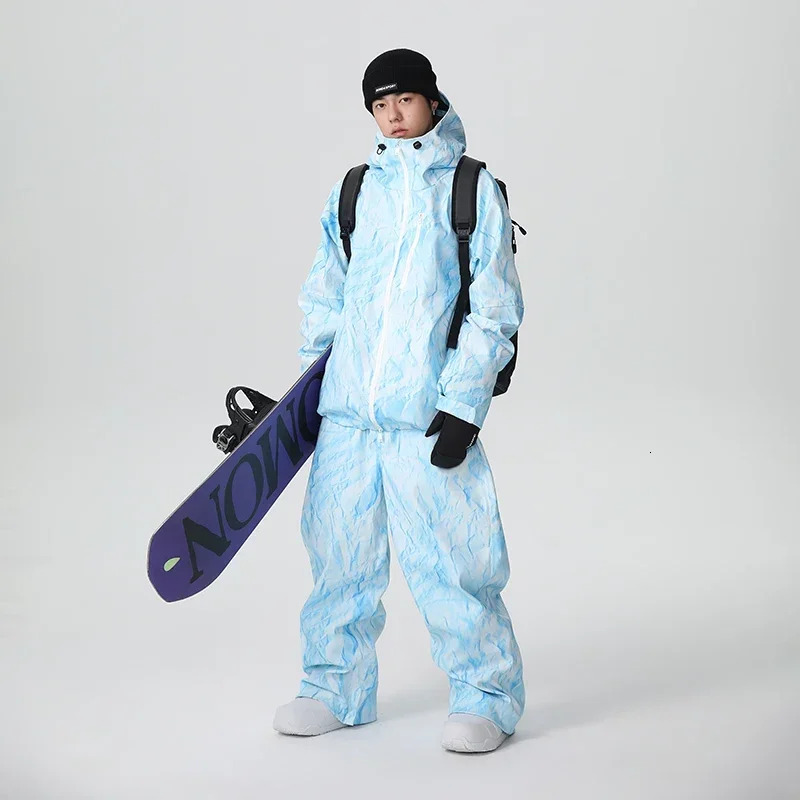 2025 Warm Winter Solid Skiing Woman Suites Hooded Windproof Waterproof Men Outdoor New Ski Sets Polyester Snow Zipper Sport Suit