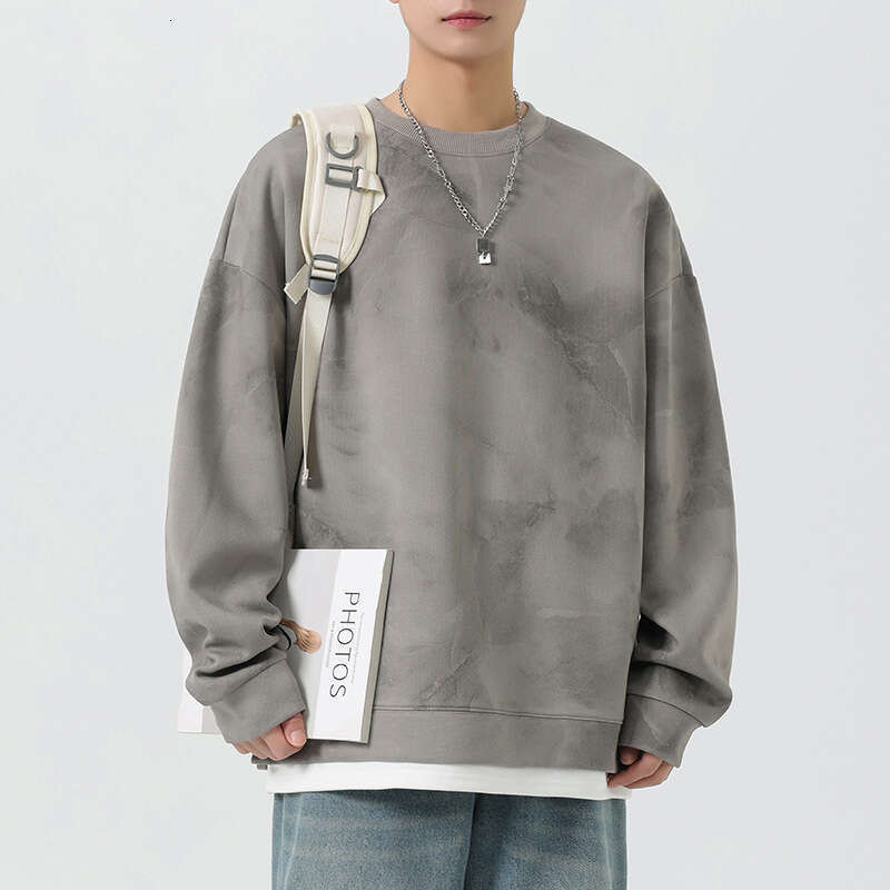 Men's Hoodie Spring Autumn New Trend Brand Tie Dye Distressed Men's Top Teenagers Loose And Fake Two-Piece Jacket For Men