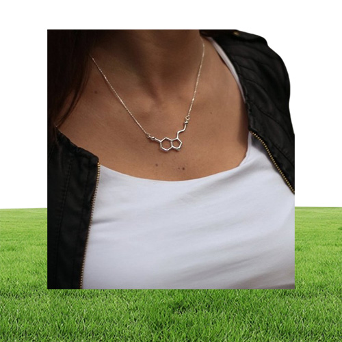 1 chemical molecular structure pendant necklace formula 5HT geometric exquisite nurse simple Lucky woman mOTHER men039s family