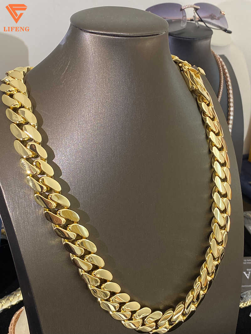 Sier Custom Design k Gold Plated Miami Cuban Chain Necklace For Men And Women