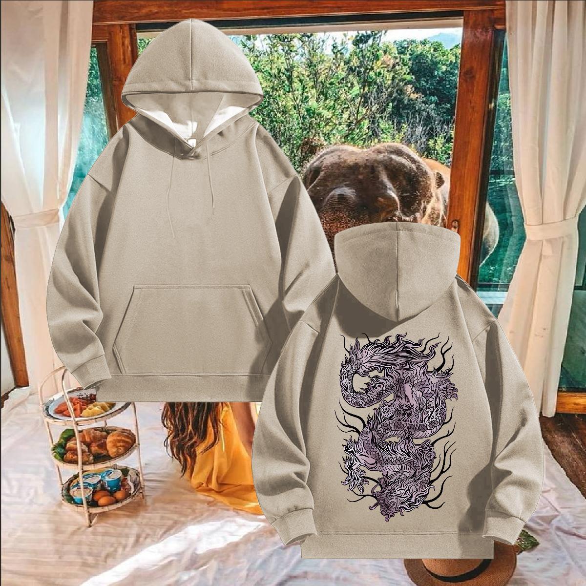 Fashion Unisex Sweatshirts Skull Warm Hoodie Pullover Top Hoodie Y2K Thick Fleece Breathable Long Sleeve